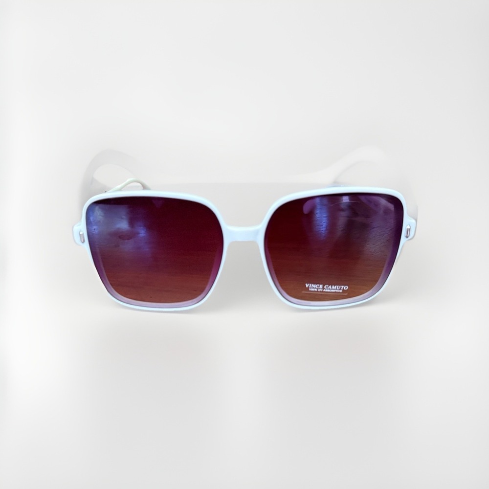 Vince Camuto Women's 100% UV Protective Square Sunglasses White Oversized NWT